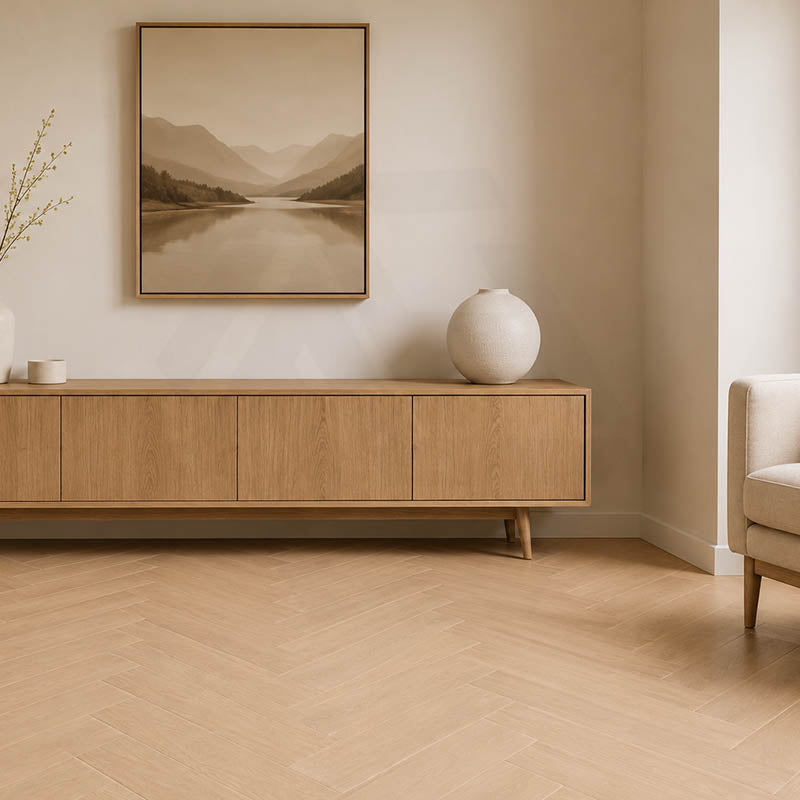 Botanica Engineered Flooring Herringbone Burnt Chestnut 600x125x14mm