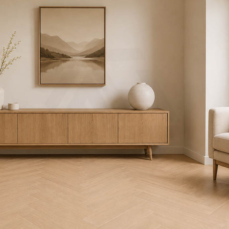 Botanica Engineered Flooring Herringbone Burnt Chestnut 600x125x14mm