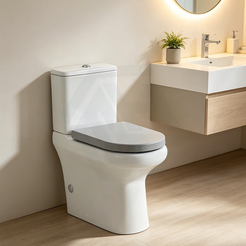 Fienza UF Soft Close Universal Toilet Seat - Gloss Grey / Blue
