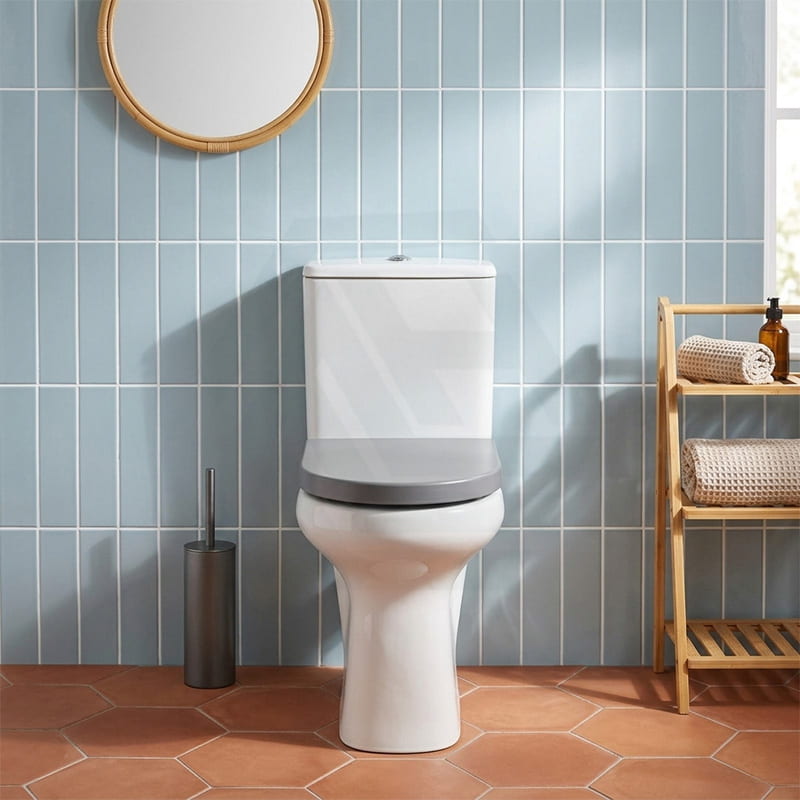 Fienza UF Soft Close Universal Toilet Seat - Gloss Grey / Blue
