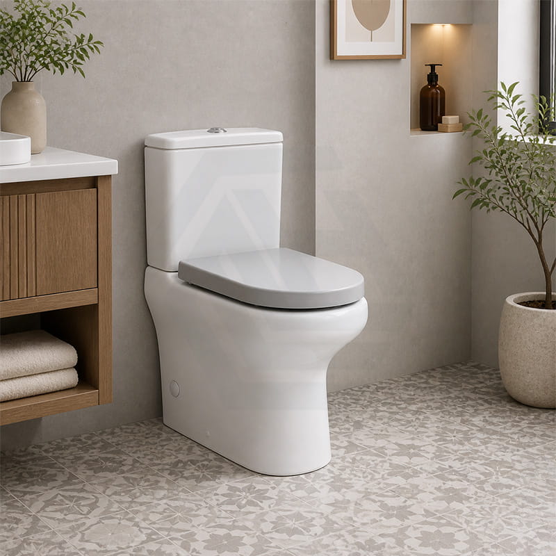 Fienza UF Soft Close Universal Toilet Seat - Gloss Grey / Blue