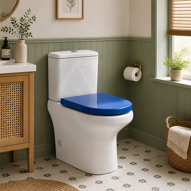 Fienza UF Soft Close Universal Toilet Seat - Gloss Grey / Blue