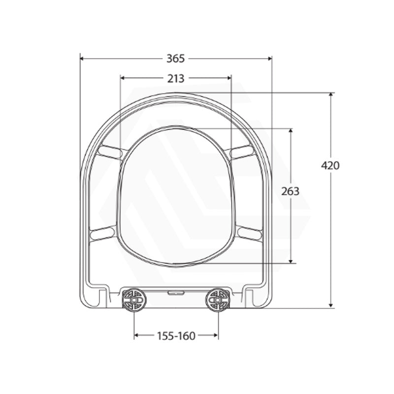 Fienza RAK Resort Toilet Seat UF Soft Close 420x365mm - Gloss White