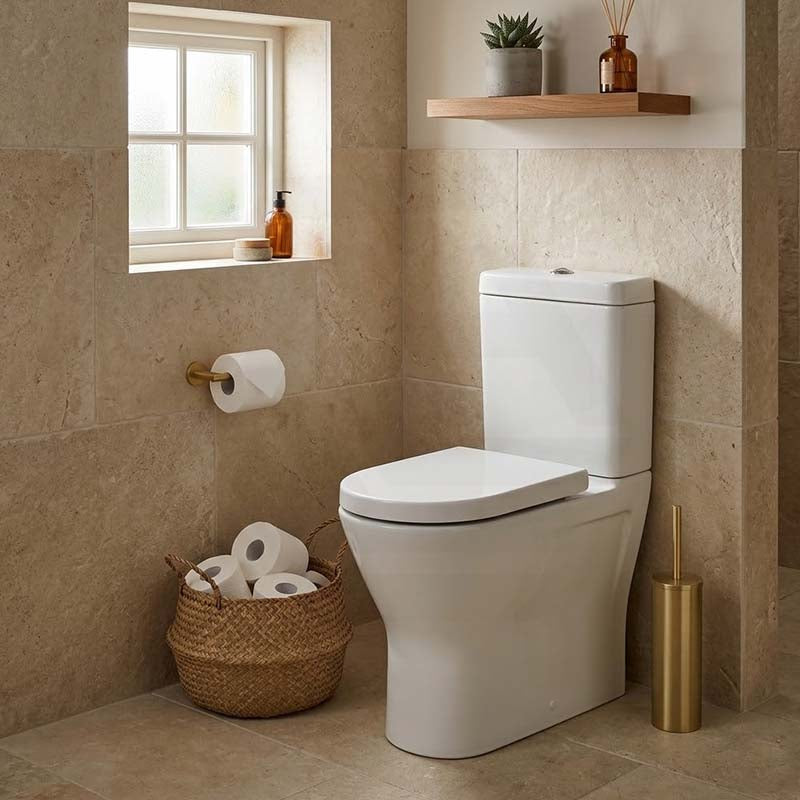 Fienza RAK Resort Toilet Seat UF Soft Close 420x365mm - Gloss White