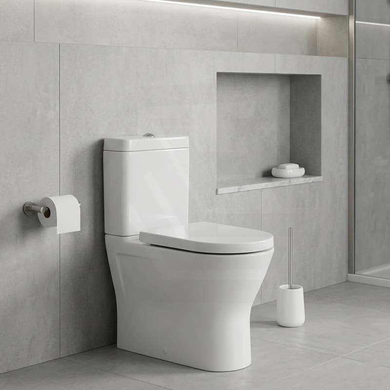 Fienza RAK Resort Toilet Seat UF Soft Close 420x365mm - Gloss White