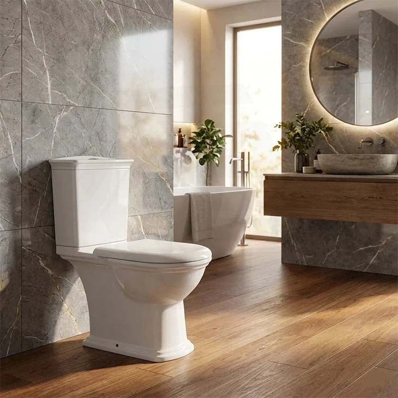 RAK Close-Coupled Toilet Suite Boxed Rim S-Trap Only - Washington White