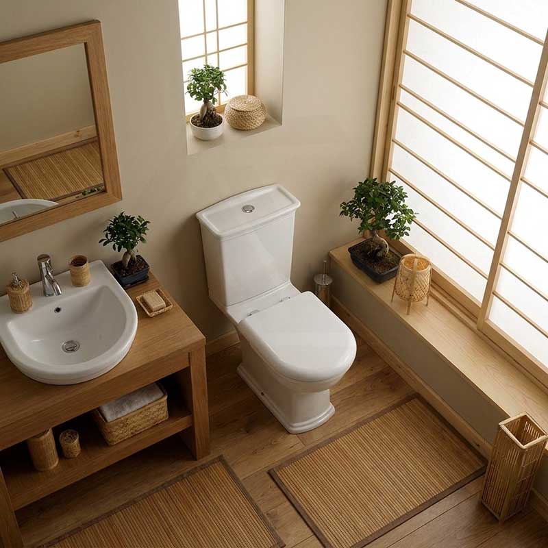 RAK Close-Coupled Toilet Suite Boxed Rim Pan P-Trap Only - Washington White