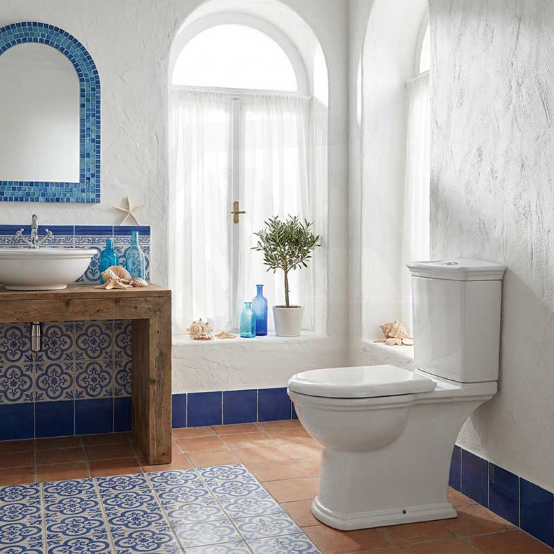 RAK Close-Coupled Toilet Suite Boxed Rim Pan P-Trap Only - Washington White