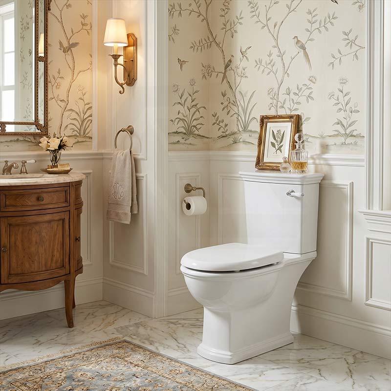 RAK Washington Front Lever Close-Coupled Toilet Suite Boxed Rim Pan P-Trap or S-Trap Available - Alpine White