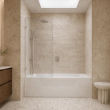 Fienza Curved Edge Fixed Frameless Bathtub Screen 10mm Glass 700/800x1500mm - Variant Colour Fittings