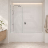 Fienza Curved Edge Fixed Frameless Bathtub Screen 10mm Glass 700/800x1500mm - Variant Colour Fittings