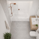 Fienza Curved Edge Fixed Frameless Bathtub Screen 10mm Glass 700/800x1500mm - Variant Colour Fittings