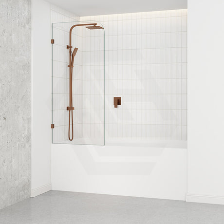 Fienza Curved Edge Fixed Frameless Bathtub Screen 10mm Glass 700/800x1500mm - Variant Colour Fittings