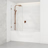 Fienza Curved Edge Fixed Frameless Bathtub Screen 10mm Glass 700/800x1500mm - Variant Colour Fittings