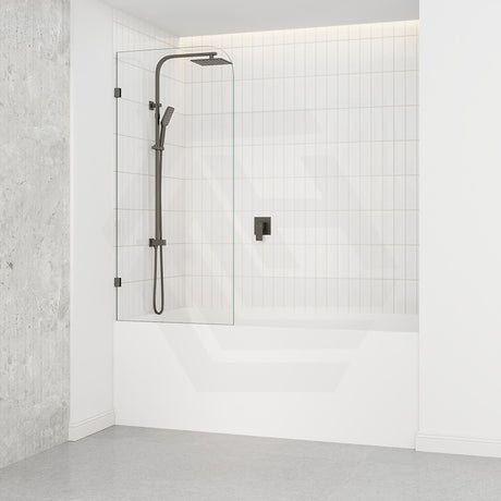 Fienza Curved Edge Fixed Frameless Bathtub Screen 10mm Glass 700/800x1500mm - Variant Colour Fittings