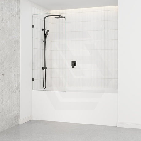 Fienza Curved Edge Fixed Frameless Bathtub Screen 10mm Glass 700/800x1500mm - Variant Colour Fittings