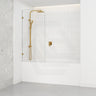 Fienza Curved Edge Fixed Frameless Bathtub Screen 10mm Glass 700/800x1500mm - Variant Colour Fittings