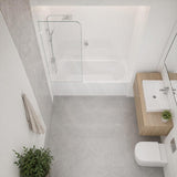 Fienza Curved Edge Fixed Frameless Bathtub Screen 10mm Glass 700/800x1500mm - Variant Colour Fittings
