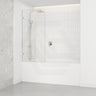 Fienza Curved Edge Fixed Frameless Bathtub Screen 10mm Glass 700/800x1500mm - Variant Colour Fittings