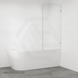 Fienza Curved Edge Fixed Frameless Bathtub Screen 10mm Glass 700/800x1500mm - Variant Colour Fittings