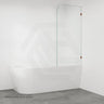 Fienza Curved Edge Fixed Frameless Bathtub Screen 10mm Glass 700/800x1500mm - Variant Colour Fittings