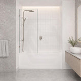 Fienza Rectangular Fixed Frameless Bathtub Screen 10mm Glass 700/800/900x1500mm - Variant Colour Fittings