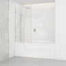 Fienza Rectangular Fixed Frameless Bathtub Screen 10mm Glass 700/800/900x1500mm - Variant Colour Fittings