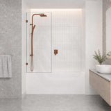 Fienza Rectangular Fixed Frameless Bathtub Screen 10mm Glass 700/800/900x1500mm - Variant Colour Fittings