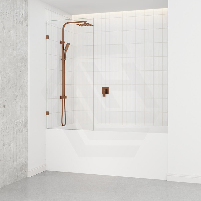 Fienza Rectangular Fixed Frameless Bathtub Screen 10mm Glass 700/800/900x1500mm - Variant Colour Fittings