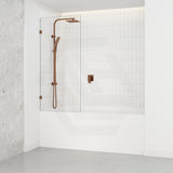 Fienza Rectangular Fixed Frameless Bathtub Screen 10mm Glass 700/800/900x1500mm - Variant Colour Fittings