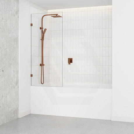 Fienza Rectangular Fixed Frameless Bathtub Screen 10mm Glass 700/800/900x1500mm - Variant Colour Fittings