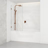 Fienza Rectangular Fixed Frameless Bathtub Screen 10mm Glass 700/800/900x1500mm - Variant Colour Fittings