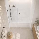 Fienza Rectangular Fixed Frameless Bathtub Screen 10mm Glass 700/800/900x1500mm - Variant Colour Fittings