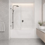 Fienza Rectangular Fixed Frameless Bathtub Screen 10mm Glass 700/800/900x1500mm - Variant Colour Fittings