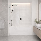 Fienza Rectangular Fixed Frameless Bathtub Screen 10mm Glass 700/800/900x1500mm - Variant Colour Fittings