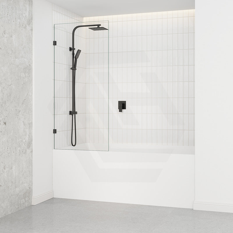 Fienza Rectangular Fixed Frameless Bathtub Screen 10mm Glass 700/800/900x1500mm - Variant Colour Fittings