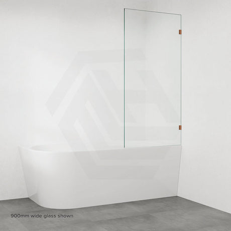 Fienza Rectangular Fixed Frameless Bathtub Screen 10mm Glass 700/800/900x1500mm - Variant Colour Fittings