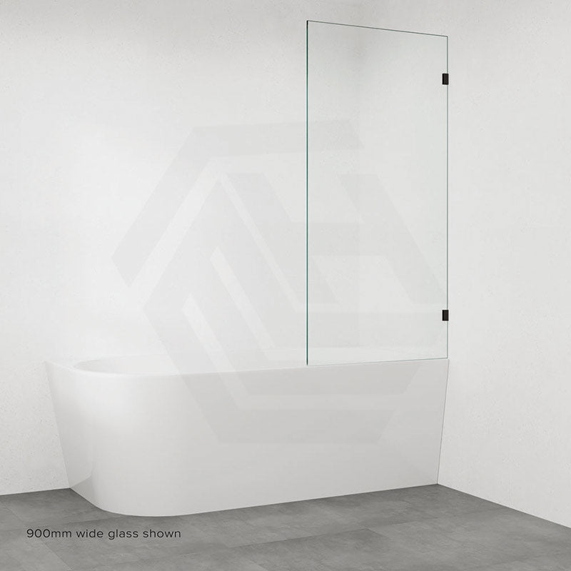 Fienza Rectangular Fixed Frameless Bathtub Screen 10mm Glass 700/800/900x1500mm - Variant Colour Fittings