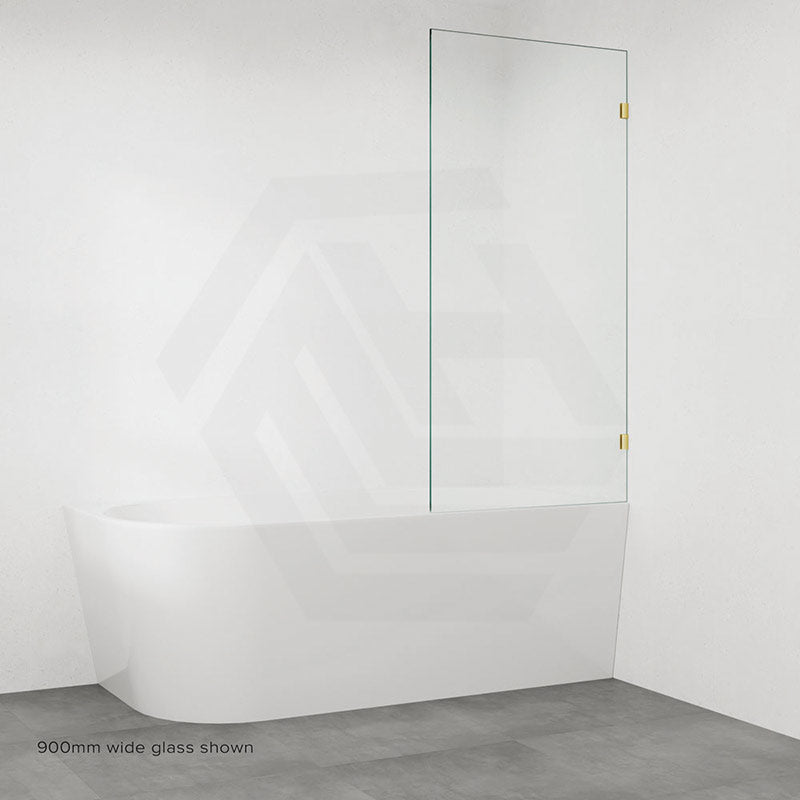 Fienza Rectangular Fixed Frameless Bathtub Screen 10mm Glass 700/800/900x1500mm - Variant Colour Fittings