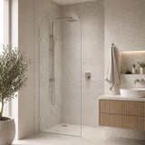 Fienza Arch Frameless Walk-in Fixed Panel 10mm Glass 700-1200x2200mm - Variant Colour Fittings
