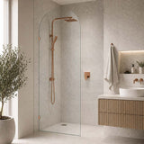 Fienza Arch Frameless Walk-in Fixed Panel 10mm Glass 700-1200x2200mm - Variant Colour Fittings