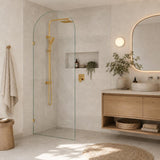 Fienza Arch Frameless Walk-in Fixed Panel 10mm Glass 700-1200x2200mm - Variant Colour Fittings