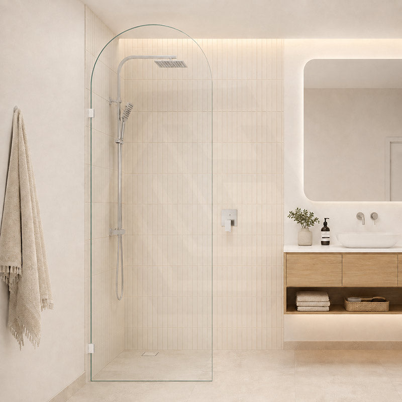 Fienza Arch Frameless Walk-in Fixed Panel 10mm Glass 700-1200x2200mm - Variant Colour Fittings