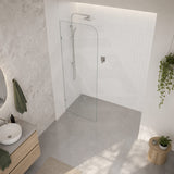 Fienza Curved Edge Frameless Walk-in Fixed Panel 10mm Glass 700-1200x2050mm - Variant Colour Fittings
