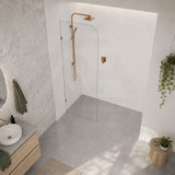 Fienza Curved Edge Frameless Walk-in Fixed Panel 10mm Glass 700-1200x2050mm - Variant Colour Fittings