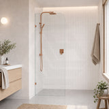 Fienza Curved Edge Frameless Walk-in Fixed Panel 10mm Glass 700-1200x2050mm - Variant Colour Fittings
