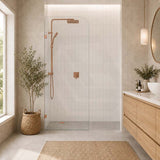 Fienza Curved Edge Frameless Walk-in Fixed Panel 10mm Glass 700-1200x2050mm - Variant Colour Fittings
