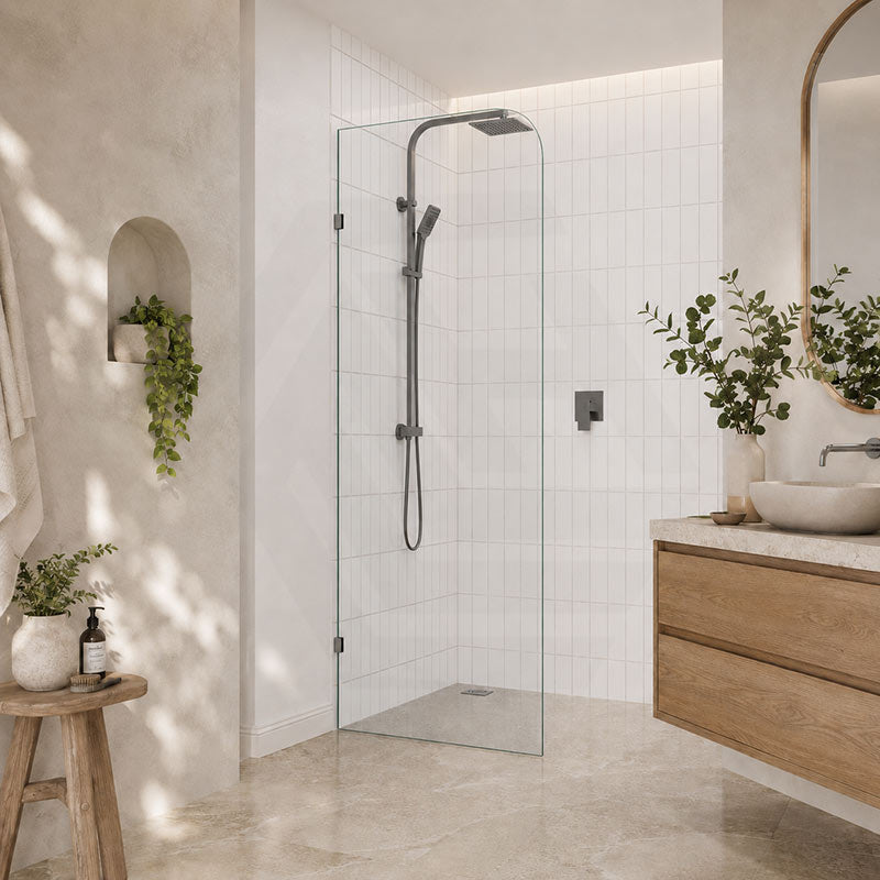 Fienza Curved Edge Frameless Walk-in Fixed Panel 10mm Glass 700-1200x2050mm - Variant Colour Fittings