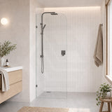 Fienza Curved Edge Frameless Walk-in Fixed Panel 10mm Glass 700-1200x2050mm - Variant Colour Fittings