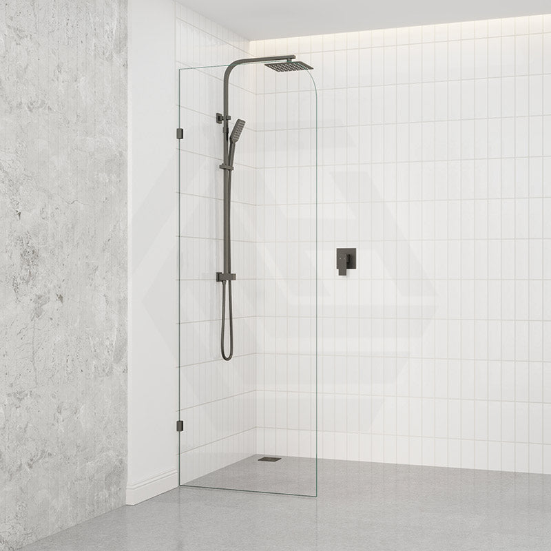 Fienza Curved Edge Frameless Walk-in Fixed Panel 10mm Glass 700-1200x2050mm - Variant Colour Fittings